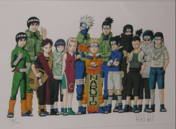 岸本斉史 直筆サイン入り NARUTO ナルト複製原画 リトグラフ(コミック
