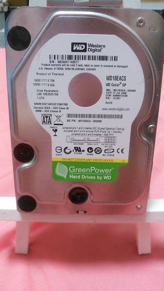 【中古】WESTERN DIGITAL WD10EACS-00D6B0 1TB 3.5インチHDD_1