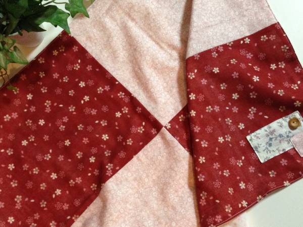 ハンドメイド♪4重ガーゼケットＳサイズ♪和柄さくら♪おまけ付_2