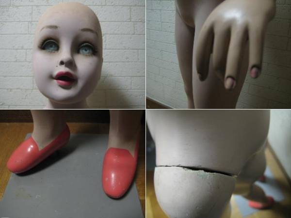 昭和レトロ 昔の古い 女の子 マネキン 人形 店頭 トルソー 中古(雑貨