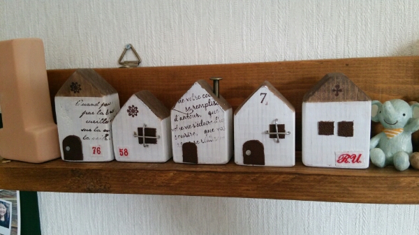 ハンドメイド＊木のおうち＊ナチュラル雑貨シャビー風セット(置物