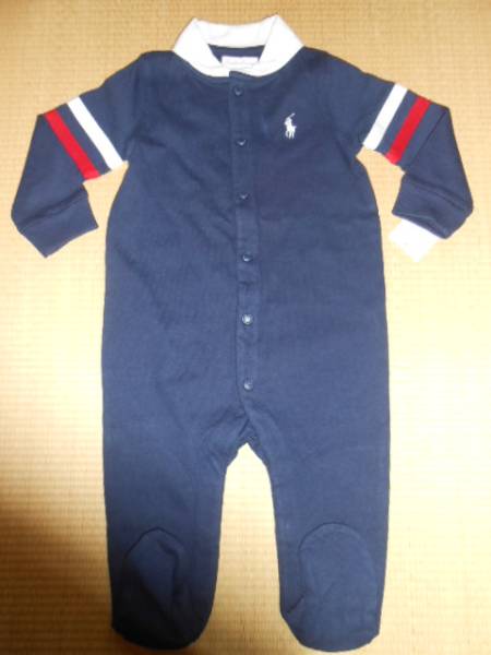 ●ラルフ●新品6M/70cm 厚手カットソー素材の足つきカバーオール