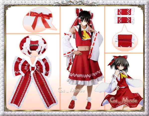 ☆コスプレ衣装＋ウィッグ 東方project 博麗霊夢セット♪(コスプレ衣装
