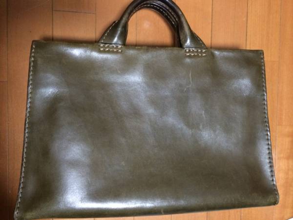 中古】HERZ 二本手ビジネスバッグ（BW-104）S グリーン(ブリーフケース
