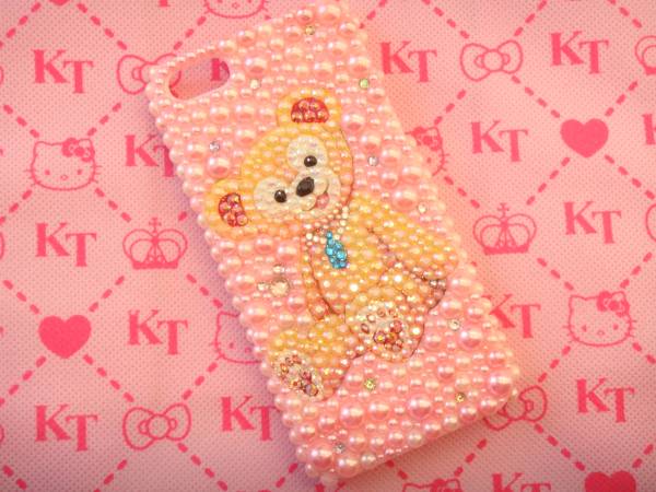 iPhone 5 5S お座り ダッフィー デコ ケース カバー ピンク