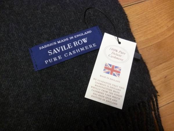 SAVILE ROW/サヴィルロウ】新品:英国製大判カシミアストール