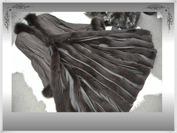 新作◎最高級品♪豪華ＦＯＸ♪シルク超ロングコートラスト①着