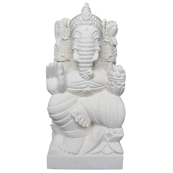 ガネーシャの石像25cm 置物 アジアン バリ 石彫り彫刻 オブジェ