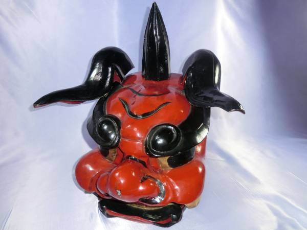 [ren]日本伝統獅子舞　獅子頭　木彫り彫刻細密　極上品