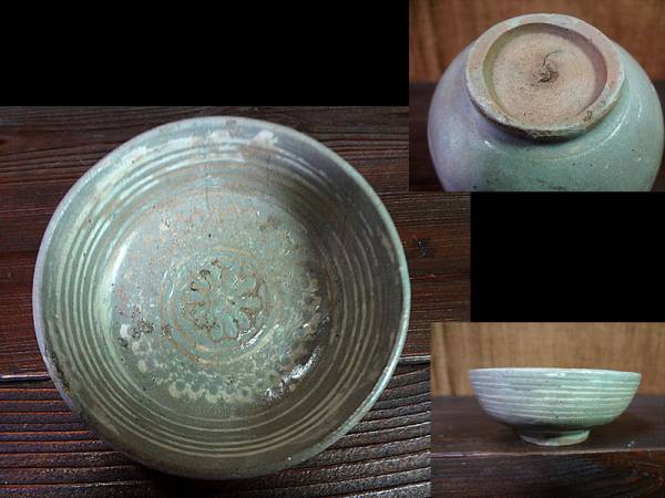 高麗～李朝 伝世！【高麗青磁 三嶋 平盃】 検井戸伊羅保粉引御本(高麗
