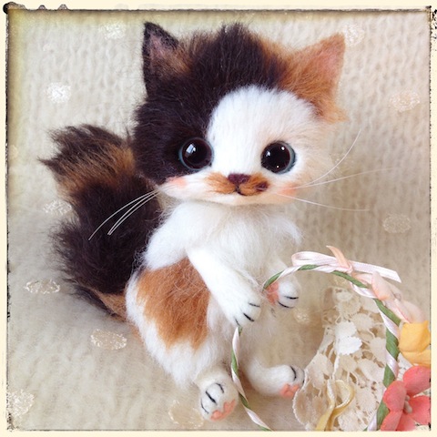 専用です。羊毛フェルト 猫ちゃんの額 フレームタイプ 長毛猫 