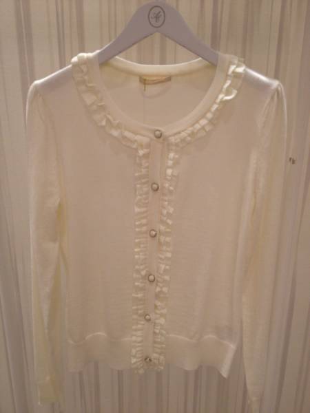 アベニールエトワール　フリルカーディガン　白　昨年　美品♪