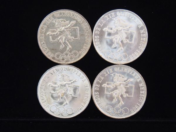 ★メキシコ オリンピック 銀貨 25ペソ 1968年　４枚★