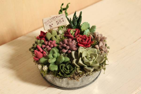 ミニチュア 多肉植物の寄せ植えinブリキ ピック 樹脂粘土 完成品 売買されたオークション情報 Yahooの商品情報をアーカイブ公開 オークファン Aucfan Com
