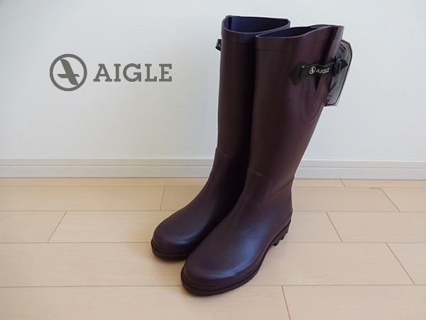 ★新品★AIGLE エーグル レインブーツ35 22.5ｃｍ 紫 在庫処分