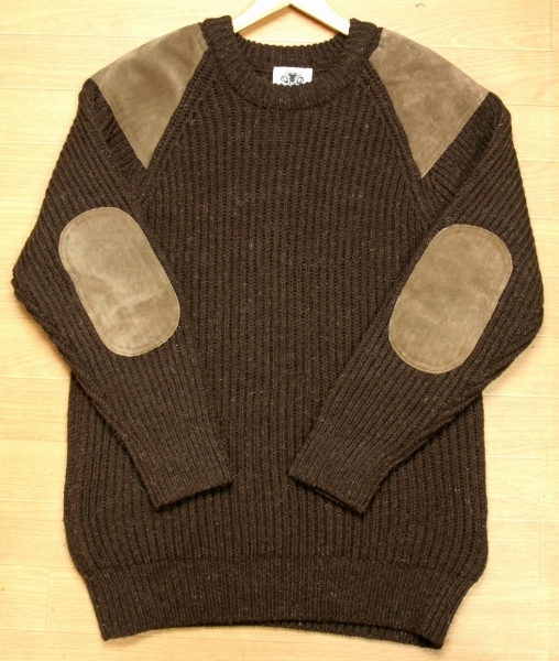 英国製 BLACK SHEEP 牛革/ウール100％セーター ブラックシープ