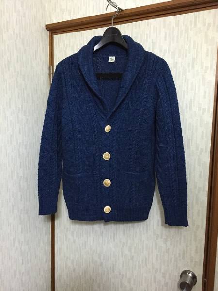 新品 ロンハーマン ウッドボタン インディゴ カーディガン M