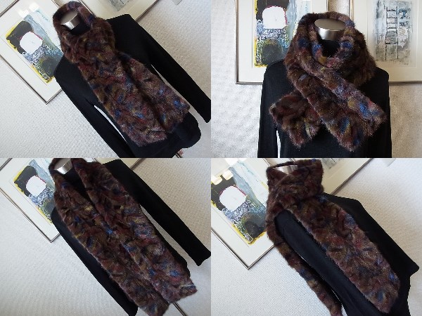 ♪ハンドメイド＊ミッソーニ風ミンク＊フルスキンロングマフ