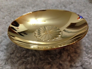 菊花紋の金杯(24ＫＧＰ)　3個セット木箱入り_2