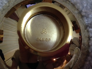 菊花紋の金杯(24ＫＧＰ)　3個セット木箱入り_3