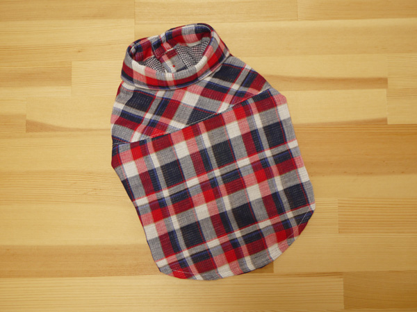 完成品*handmade*Wガーゼチェックシャツ【レッド】_1