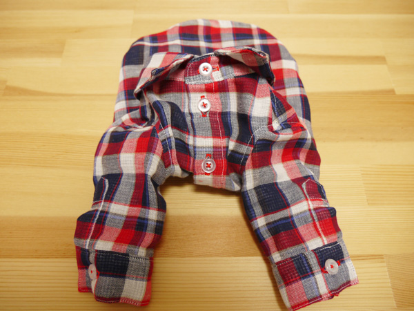 完成品*handmade*Wガーゼチェックシャツ【レッド】_2