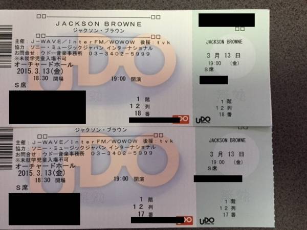 JACKSON BROWNE ３月１３日