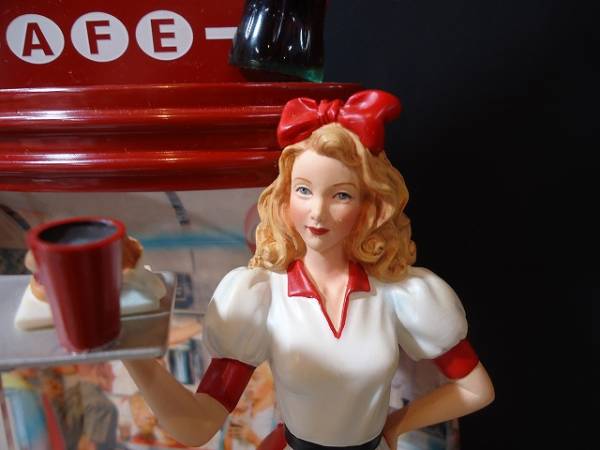 コカコーラ・1950s ウェートレス フィギュア・ダイナー＆ プレート,限定生産 超レア☆コカコーラ アメリカンダイナー ウェイトレス&プレート5 コカ