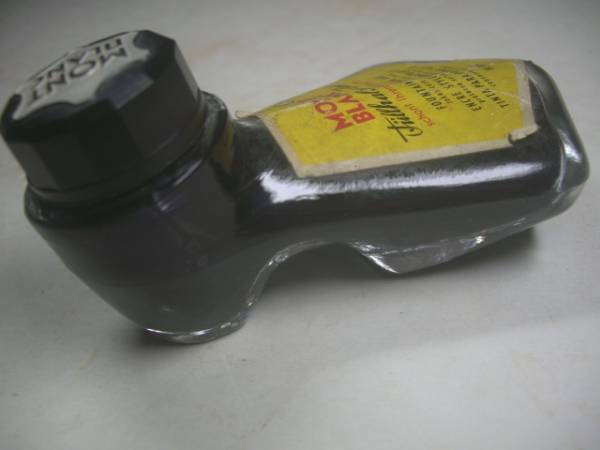 昔のモンブランインク(黒色)◆付けペン３本◆靴型インク瓶？