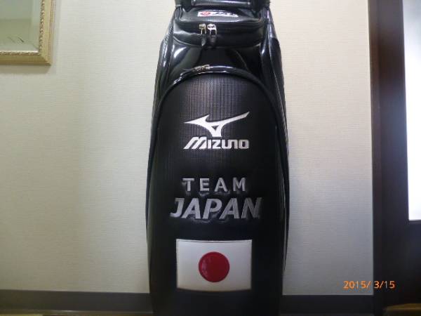 ミズノ　キャディバッグ　9.5型　ブラック　TEAMJAPAN　JAL刺繍