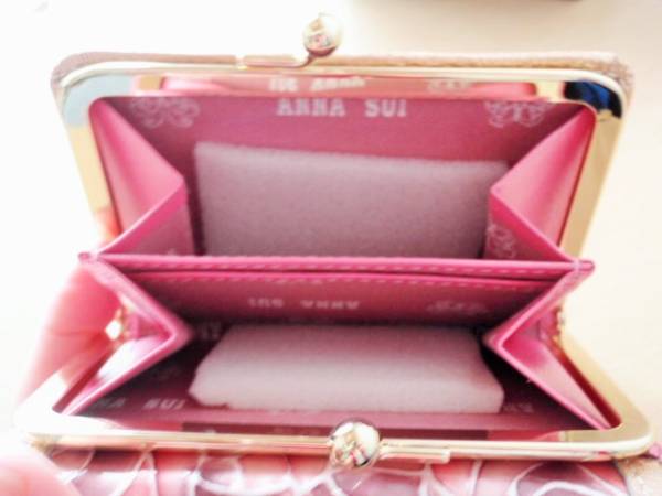 未使用◇アナスイ ANNA SUI 二つ折り財布 ドルチェ がま口 蝶 (二