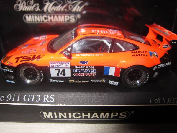 ミニチャンプス　ポルシェ911GT3RS　2001年ルマン　＃74　