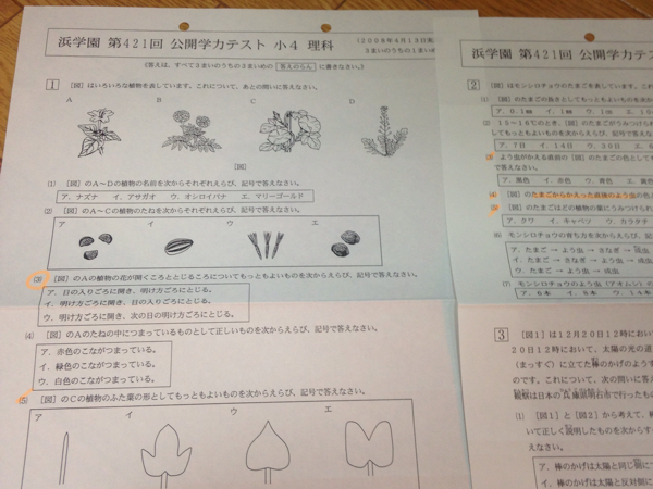 浜学園4年生　理科フルセット　テキスト全4冊+復習テスト全43回分 booksdream-store2_vi01-005