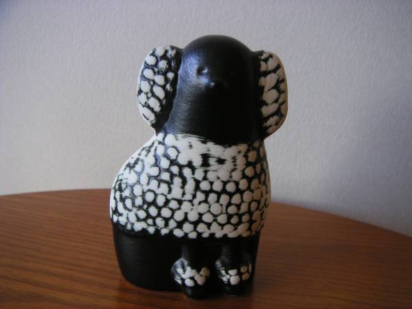 新品　リサラーソン　ブラック＆ホワイト　プードル　_1