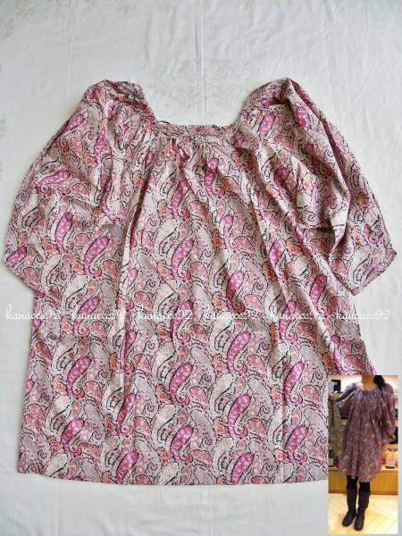 ハグオーワー cloth ☆リバティ パフスリーブ チュニック pink