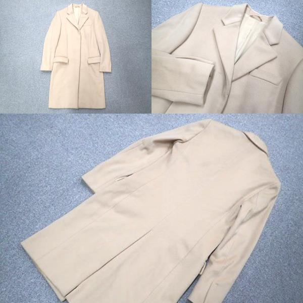 美品◆グッチ GUCCI カシミヤ混チェスターコート 38 ベージュ系