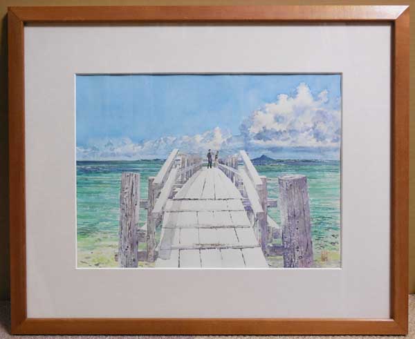 新入荷＊ 新出紀久雄「四月 沖縄はすでに夏の装い」水彩(自然、風景画