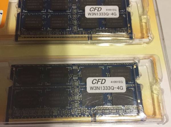 新品 CFD ノートPCメモリ DDR3-1333（PC3-10600） SODIMM CL9 4G_2