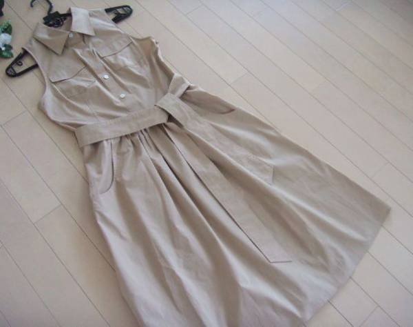セオリー　ベージュ　定番　ストレッチシャツワンピース　０