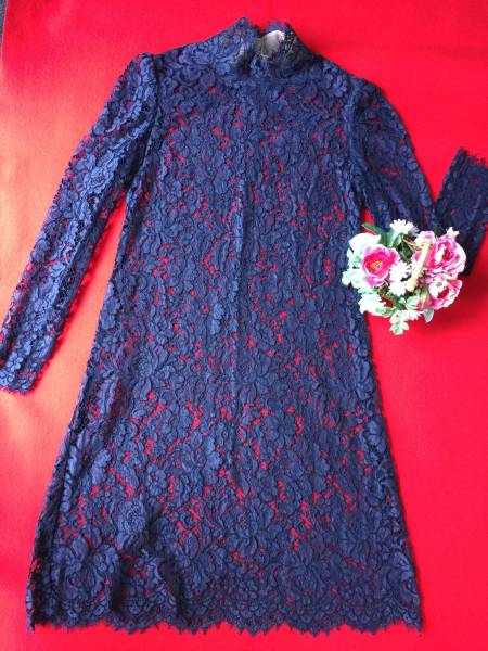 美品★ジュンアシダ★重宝！デザインワンピース　総レース