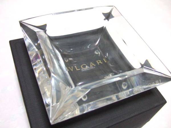 極美☆ブルガリ/BVLGARI☆灰皿 角型 エキセントリカ(14㎝角) ブランド