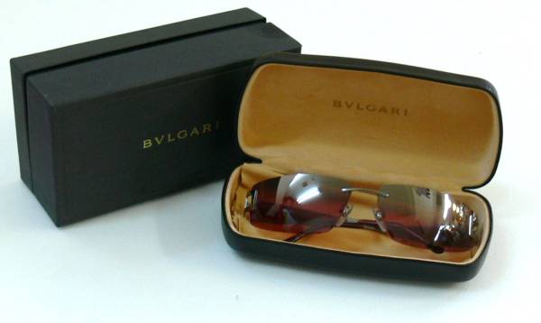 美品 ブルガリ BVLGARI サングラス パープル ワンレンズ S164