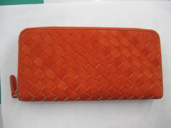 ミズノ　グローブの革で作った長財布　Ｓオレンジ　20%OFF 新品