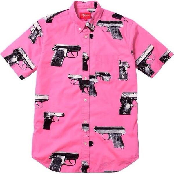 Supreme(シュプリーム)13ＳＳ　拳銃プリント半袖シャツ xl