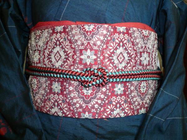 紬・名古屋帯の２点セット　お買い得　蝶　正絹　カジュアル