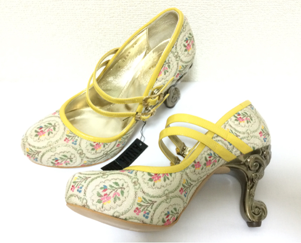新品 アナスイ ANNA SUI 猫脚 猫足 ストラップ パンプス 23.5 YE 新品 アナスイ ANNA SUI 猫脚 猫足 ストラップ パンプス 23.5 YE