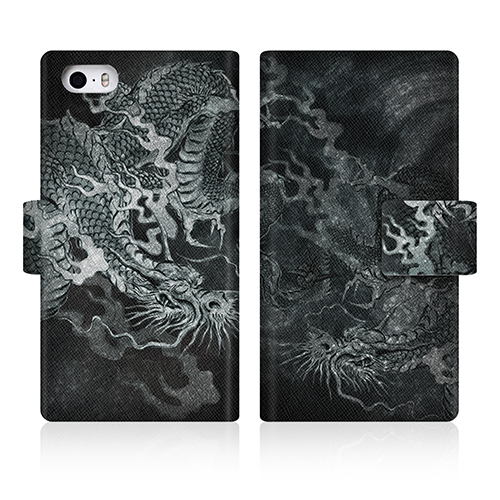iPhone5s アイフォン5s ケース 手帳型 龍の咆哮
