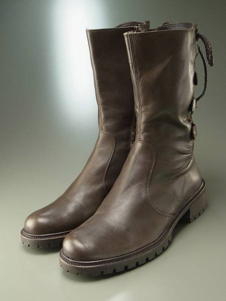 W8105/ITALY製*フェンディ*バックレースアップ/レザーブーツ/靴