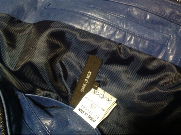 コムサメン ヤギレザーライダースジャケット L