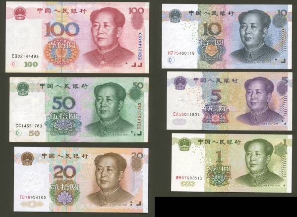 現行人民元　6枚セット